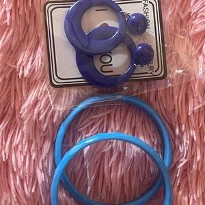 Blue Jewelry Hoops with Classic Glossy Finish